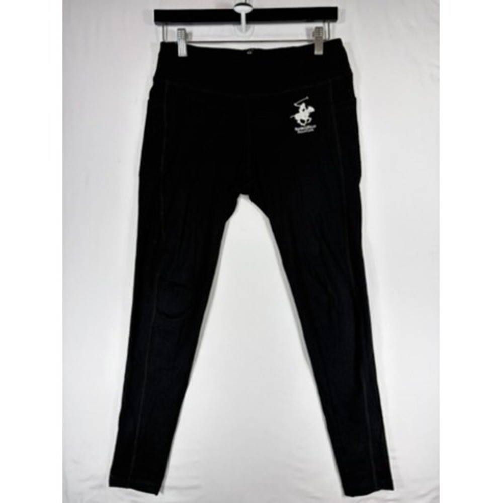 Beverly Hills Polo Club Leggings Women M Black Excellent Side Pockets Athletic